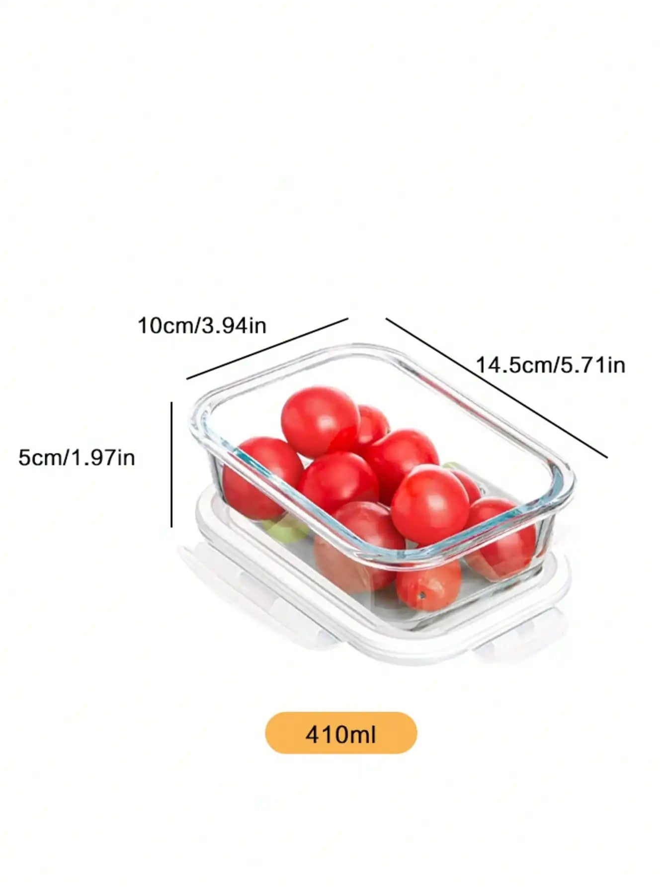 Glass Food Storage Container with Lid, for Meal Prep,Fridge and Dishwasher , Transparent for Storing Food, Salad, Fruit Etc.