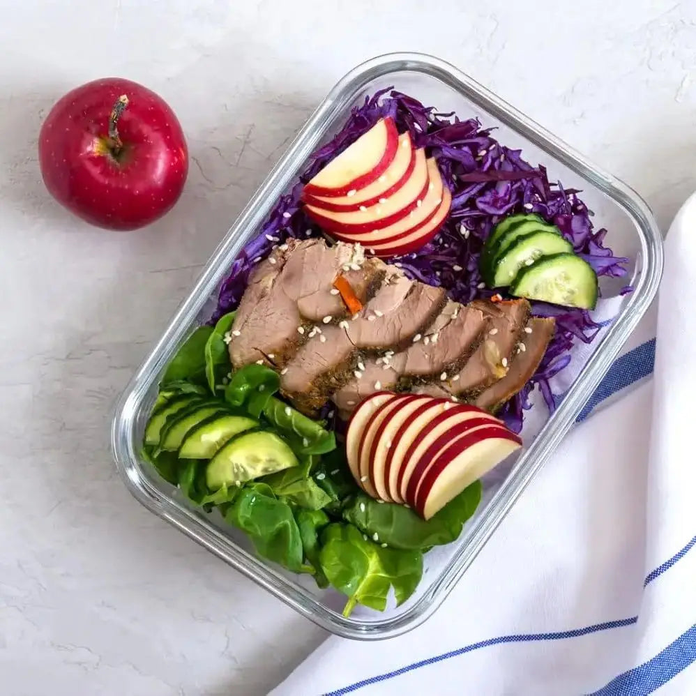Glass Food Storage Container with Lid, for Meal Prep,Fridge and Dishwasher , Transparent for Storing Food, Salad, Fruit Etc.