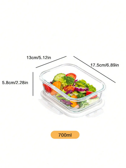 Glass Food Storage Container with Lid, for Meal Prep,Fridge and Dishwasher , Transparent for Storing Food, Salad, Fruit Etc.