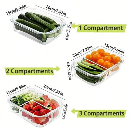 Glass Food Storage Container with Lid, for Meal Prep,Fridge and Dishwasher , Transparent for Storing Food, Salad, Fruit Etc.
