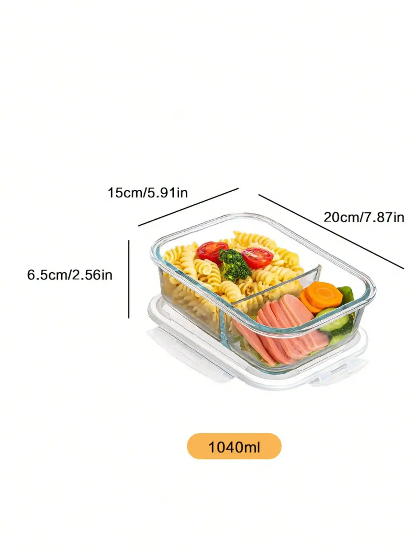 Glass Food Storage Container with Lid, for Meal Prep,Fridge and Dishwasher , Transparent for Storing Food, Salad, Fruit Etc.